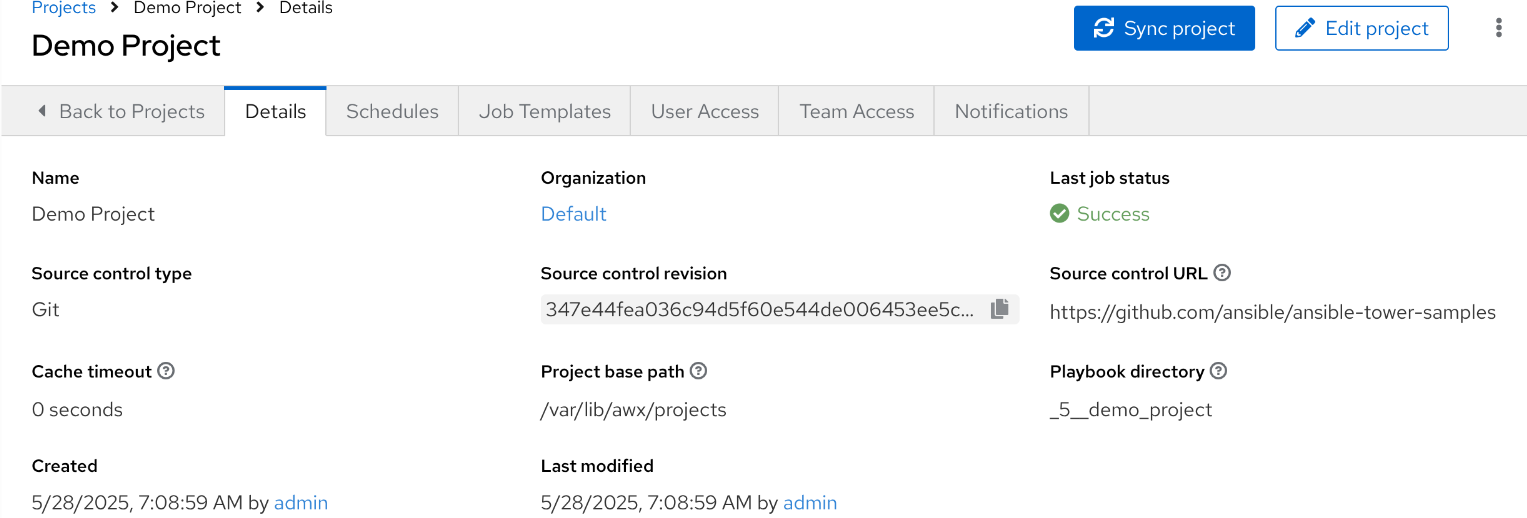 Project Cache Timeout option
