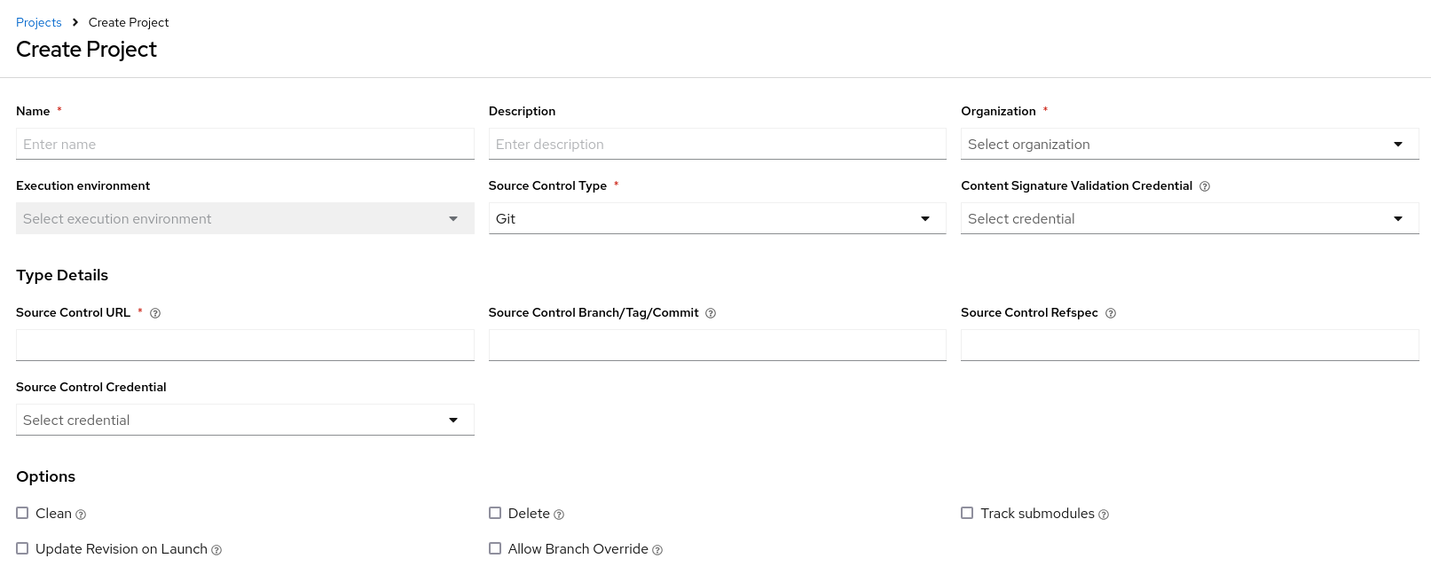 Project branching emphasized