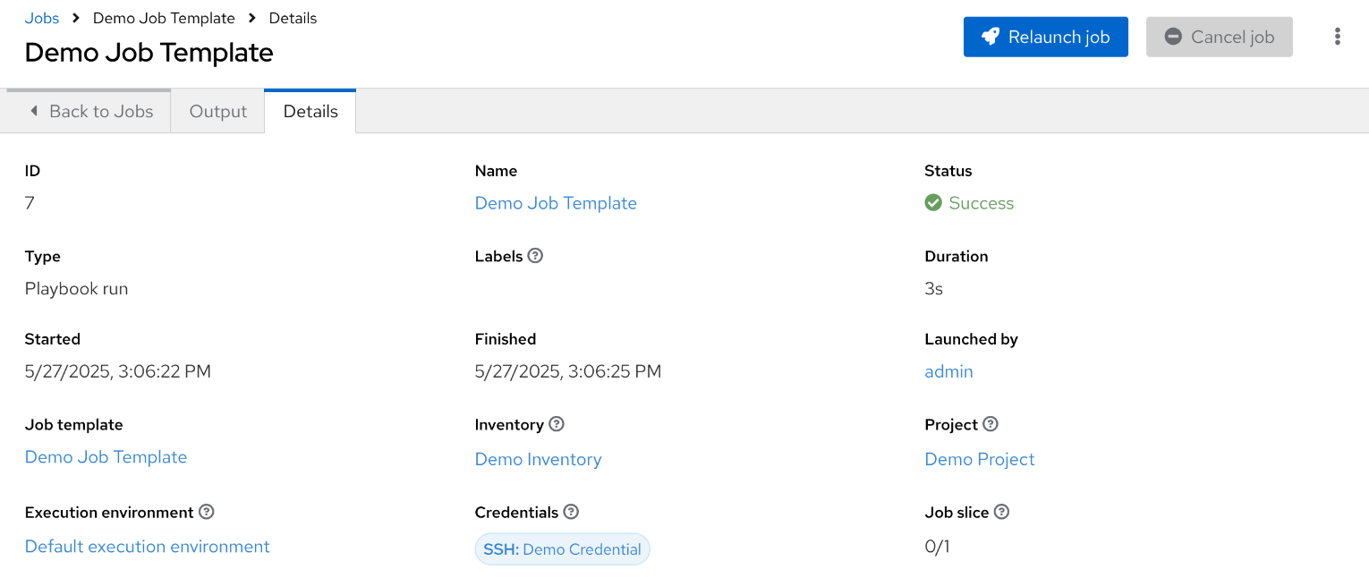 Sliced jobs list view